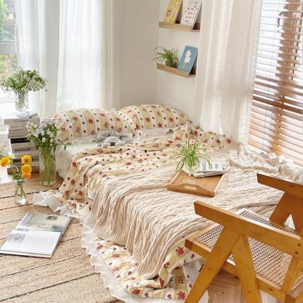 91家纺网 家纺一手货源 找家纺 （总）源启生活 2021韩版荷叶边全棉夏被三件套纯棉空调被