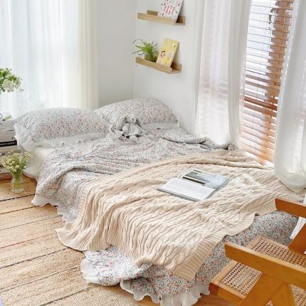 91家纺网 家纺一手货源 找家纺 （总）源启生活 2021韩版荷叶边全棉夏被三件套纯棉空调被