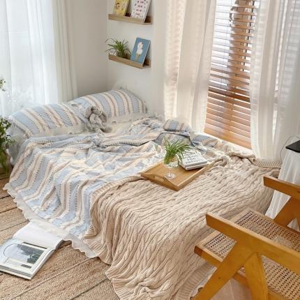 91家纺网 家纺一手货源 找家纺 （总）源启生活 2021韩版荷叶边全棉夏被三件套纯棉空调被