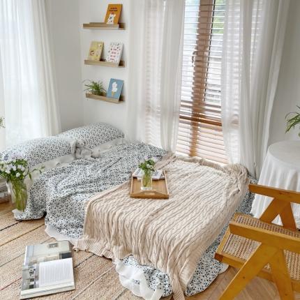 91家纺网 家纺一手货源 找家纺 （总）源启生活 2021韩版荷叶边全棉夏被三件套纯棉空调被