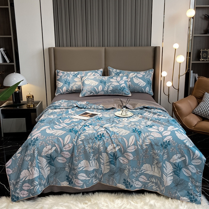 91家纺网 家纺一手货源 找家纺 （总）吾秀 60长绒棉夏被抗菌 60S全棉夏被四件套 空调被