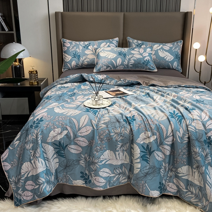 91家纺网 家纺一手货源 找家纺 （总）吾秀 60长绒棉夏被抗菌 60S全棉夏被四件套 空调被