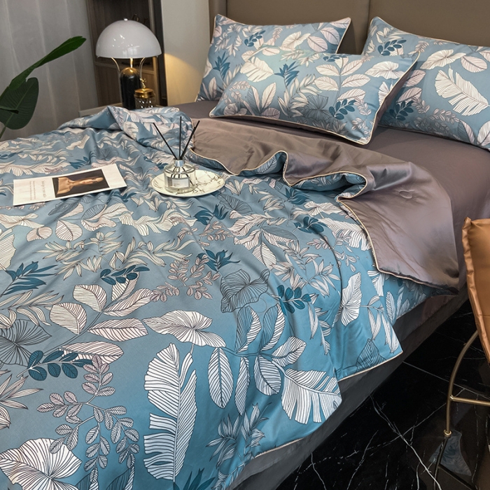 91家纺网 家纺一手货源 找家纺 （总）吾秀 60长绒棉夏被抗菌 60S全棉夏被四件套 空调被