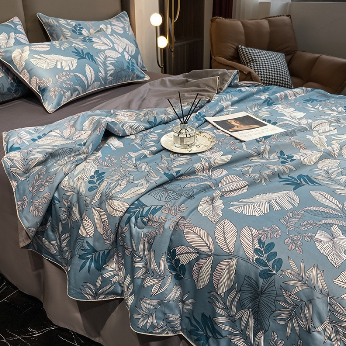 91家纺网 家纺一手货源 找家纺 （总）吾秀 60长绒棉夏被抗菌 60S全棉夏被四件套 空调被