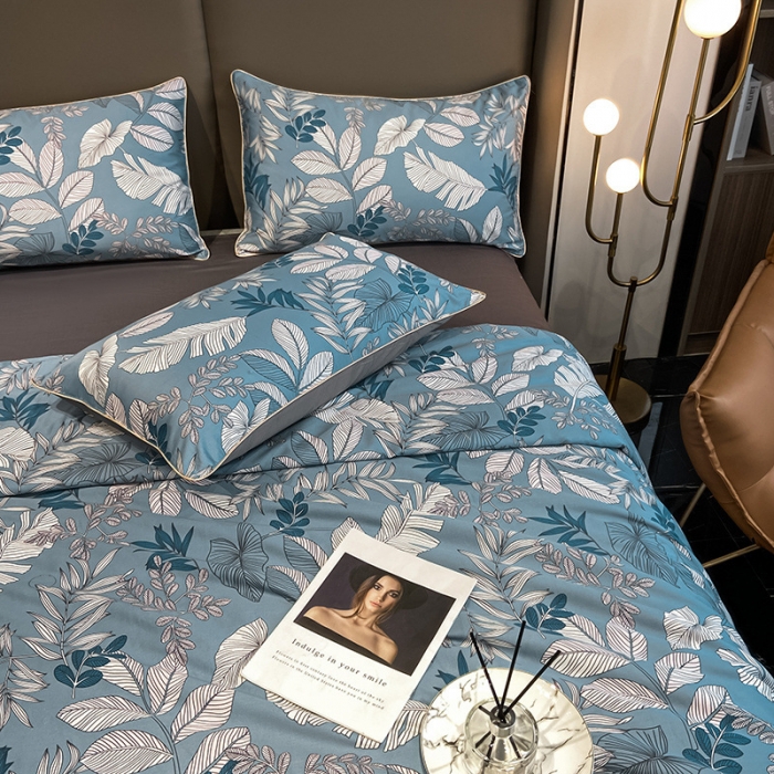 91家纺网 家纺一手货源 找家纺 （总）吾秀 60长绒棉夏被抗菌 60S全棉夏被四件套 空调被