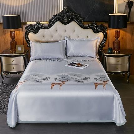 91家纺网 家纺一手货源 找家纺 （总）青竹苑 2021冰丝席床单款可水洗折叠天丝空调席三件套