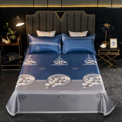 91家纺网 家纺一手货源 找家纺 （总）青竹苑 2021冰丝席床单款可水洗折叠天丝空调席三件套