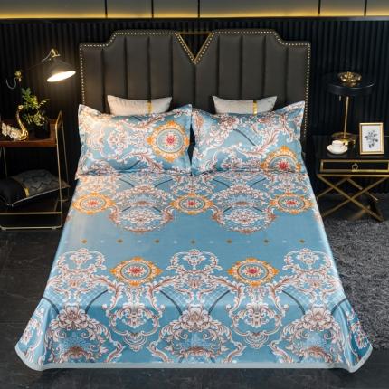 91家纺网 家纺一手货源 找家纺 （总）青竹苑 2021冰丝席床单款可水洗折叠天丝空调席三件套