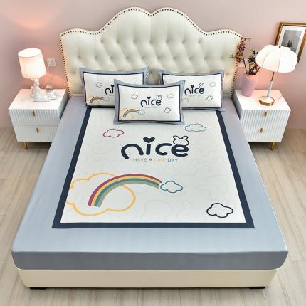 91家纺网 家纺一手货源 找家纺 （总）同田 2023新款大版冰丝床笠凉席三件套空调软席