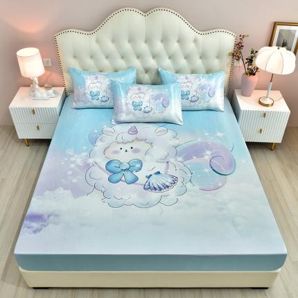 91家纺网 家纺一手货源 找家纺 （总）同田 2023新款大版冰丝床笠凉席三件套空调软席