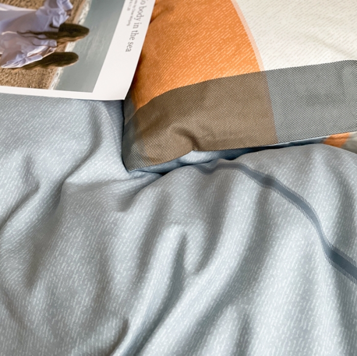 91家纺网 家纺一手货源 找家纺 时年家纺 2021新款全棉简约条格系列四件套 北海