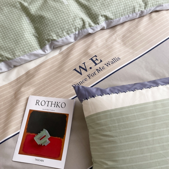 91家纺网 家纺一手货源 找家纺 时年家纺 2021新款全棉简约条格系列四件套 威廉