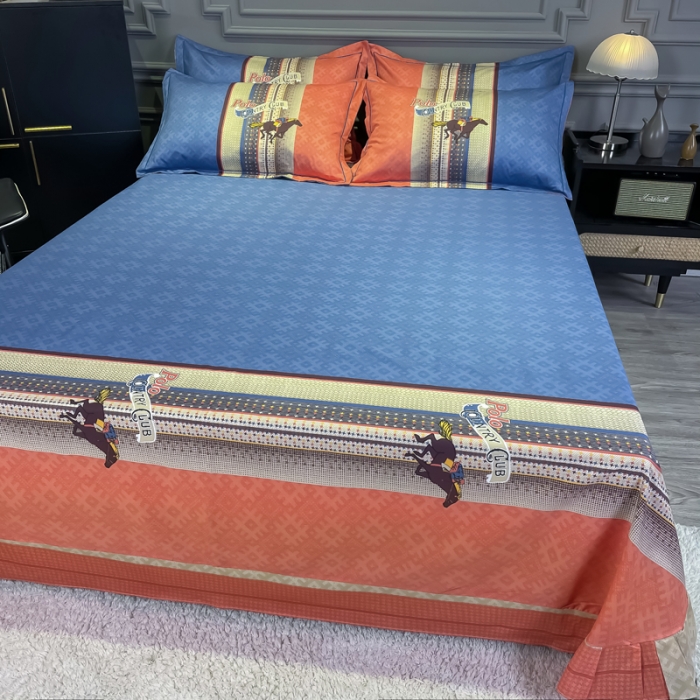 91家纺网 家纺一手货源 找家纺 金爱家 2021新款全棉13372四件套条格简约系列 欧派