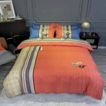 金爱家 2021新款全棉13372四件套条格简约系列 欧派