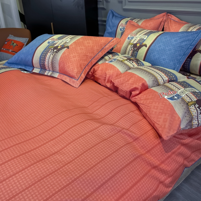 91家纺网 家纺一手货源 找家纺 金爱家 2021新款全棉13372四件套条格简约系列 欧派