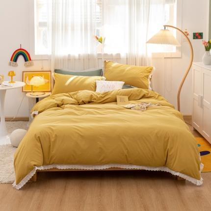 91家纺网 家纺一手货源 找家纺 （总）怡家居 2021新款全棉水洗刺绣花边四件套