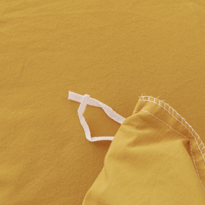 91家纺网 家纺一手货源 找家纺 怡家居 2021新款全棉水洗刺绣花边四件套 柠檬黄