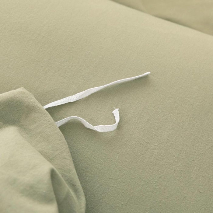 91家纺网 家纺一手货源 找家纺 怡家居 2021新款全棉水洗刺绣花边四件套 竹青