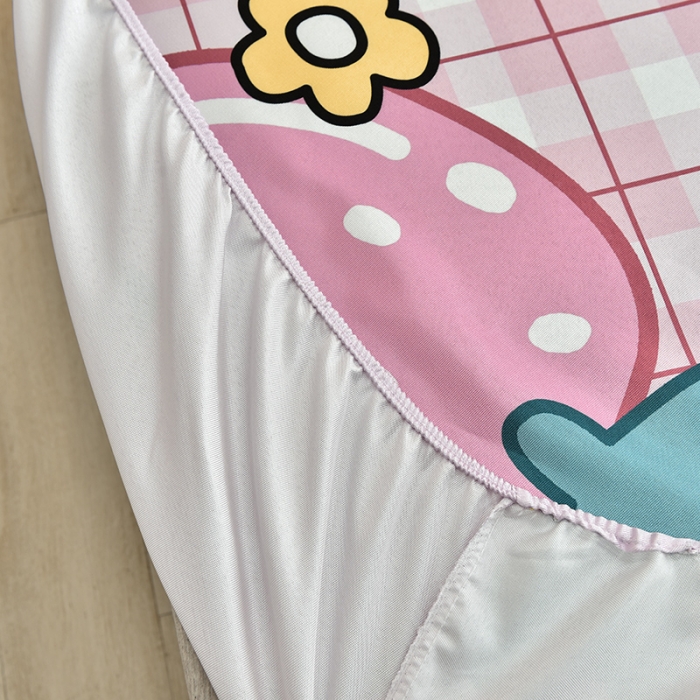 91家纺网 家纺一手货源 找家纺 同田 2023新款大版冰丝床笠凉席三件套空调软席 草莓派