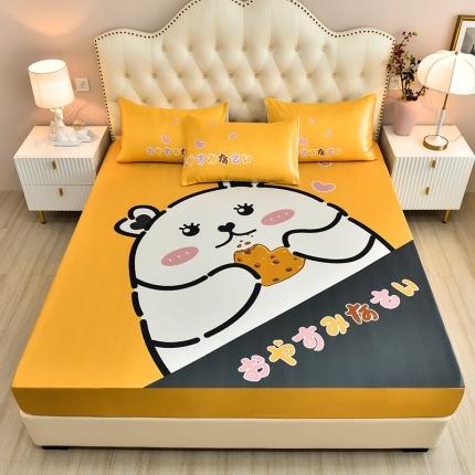 同田 2023新款大版冰丝床笠凉席三件套空调软席 胖胖熊