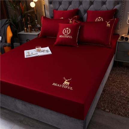 91家纺网 家纺一手货源 找家纺 （总）菊上 2021新款60长绒棉-单品床笠（幸福鹿系列）