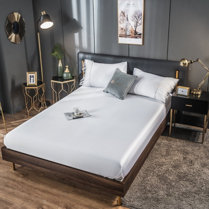 91家纺网 家纺一手货源 找家纺 丽莱美家纺 2024爆款水洗真丝夏被四件套 纯白