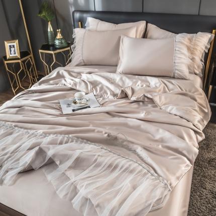 丽莱美家纺 2026爆款水洗真丝夏被四件套 香槟金