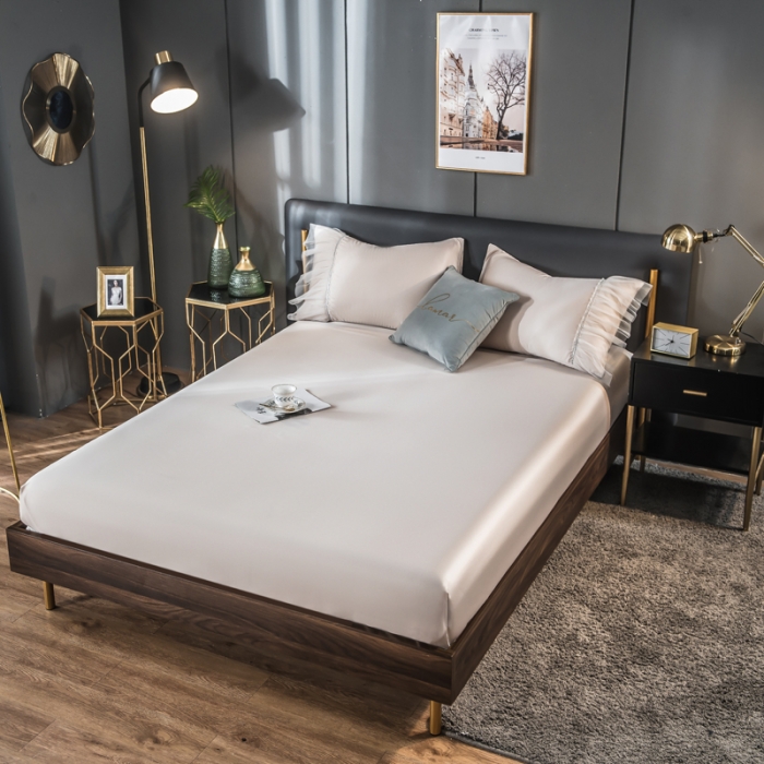 91家纺网 家纺一手货源 找家纺 丽莱美家纺 2026爆款水洗真丝夏被四件套 香槟金