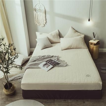 91家纺网 家纺一手货源 找家纺 菊上 2021新款日式-水洗棉床笠（全棉夹棉款） 卡奇