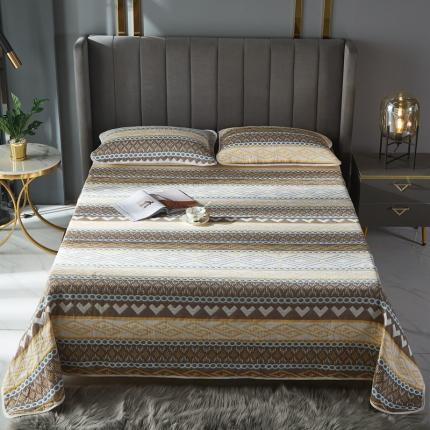 91家纺网 家纺一手货源 找家纺 朴尔 2021新款全棉六层纱布凉席床单床盖 复古美风