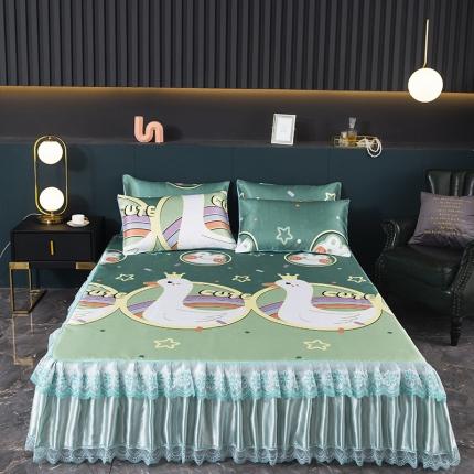 91家纺网 家纺一手货源 找家纺 迷仙巢2021新款冰丝凉席（床裙款） 动物乐园