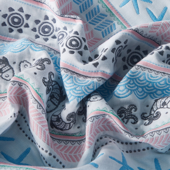 91家纺网 家纺一手货源 找家纺 朴尔 2021新款全棉六层纱布凉席床单床盖 海岸清风