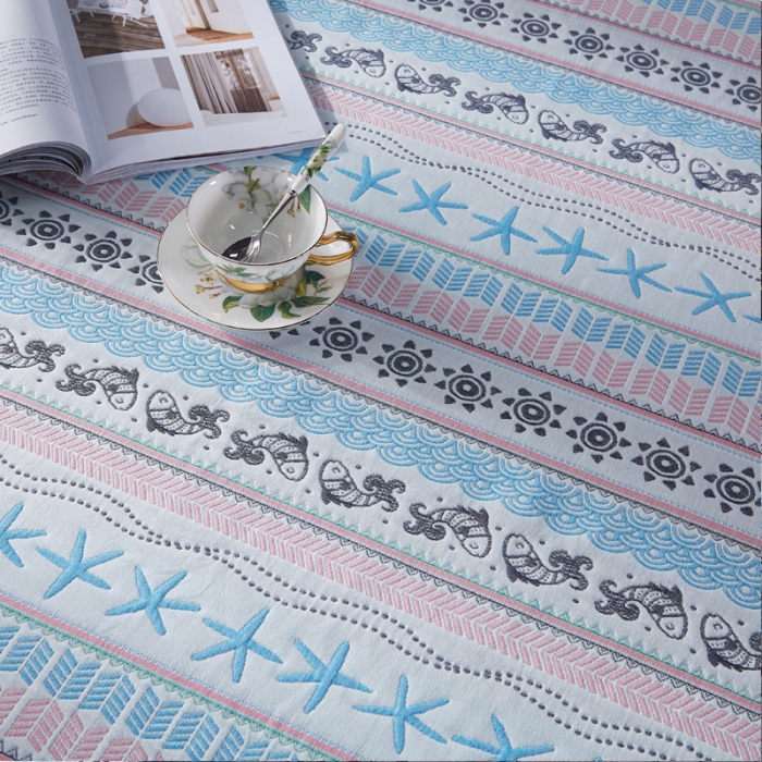 91家纺网 家纺一手货源 找家纺 朴尔 2021新款全棉六层纱布凉席床单床盖 海岸清风