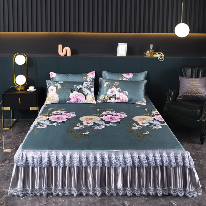 91家纺网 家纺一手货源 找家纺 （总）迷仙巢2021新款冰丝凉席（床裙款）