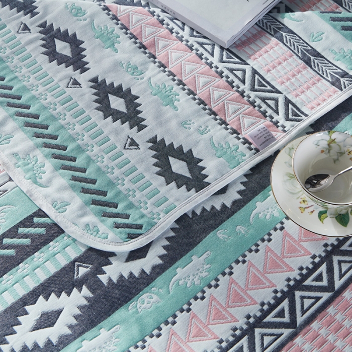 91家纺网 家纺一手货源 找家纺 朴尔 2021新款全棉六层纱布凉席床单床盖 侏罗纪