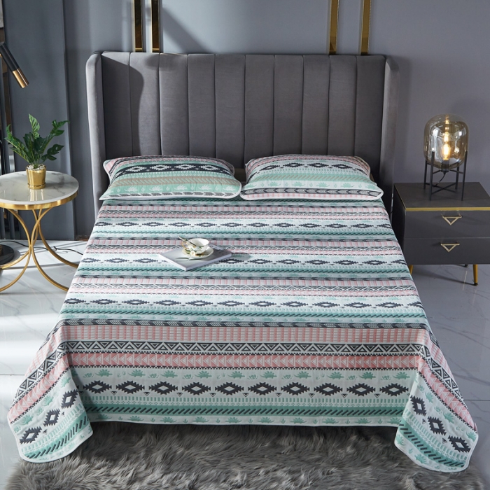 91家纺网 家纺一手货源 找家纺 朴尔 2021新款全棉六层纱布凉席床单床盖 侏罗纪