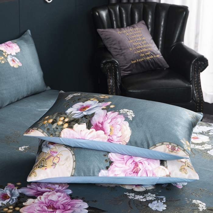 91家纺网 家纺一手货源 找家纺 迷仙巢2021新款冰丝凉席（床裙款） 爱的花海