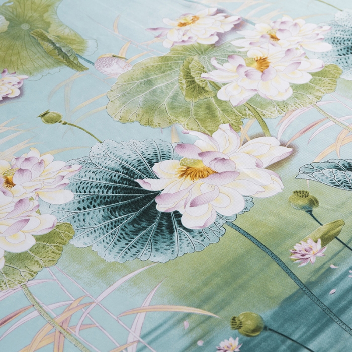 91家纺网 家纺一手货源 找家纺 迷仙巢2021新款冰丝凉席（床裙款） 荷塘月色