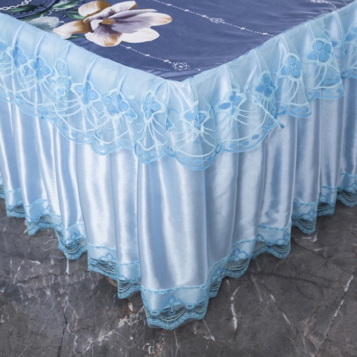 91家纺网 家纺一手货源 找家纺 迷仙巢2021新款冰丝凉席（床裙款） 花开富贵