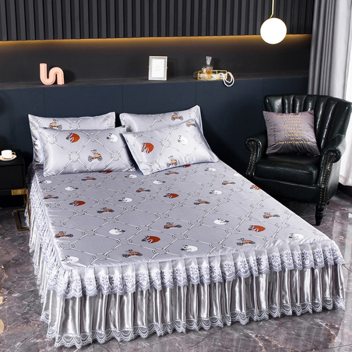 91家纺网 家纺一手货源 找家纺 迷仙巢2021新款冰丝凉席（床裙款） 天马行空