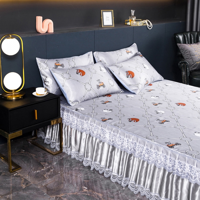 91家纺网 家纺一手货源 找家纺 迷仙巢2021新款冰丝凉席（床裙款） 天马行空