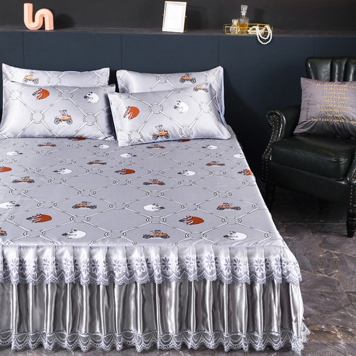 91家纺网 家纺一手货源 找家纺 迷仙巢2021新款冰丝凉席（床裙款） 天马行空