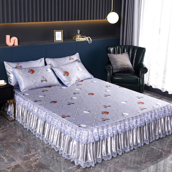 91家纺网 家纺一手货源 找家纺 迷仙巢2021新款冰丝凉席（床裙款） 天马行空