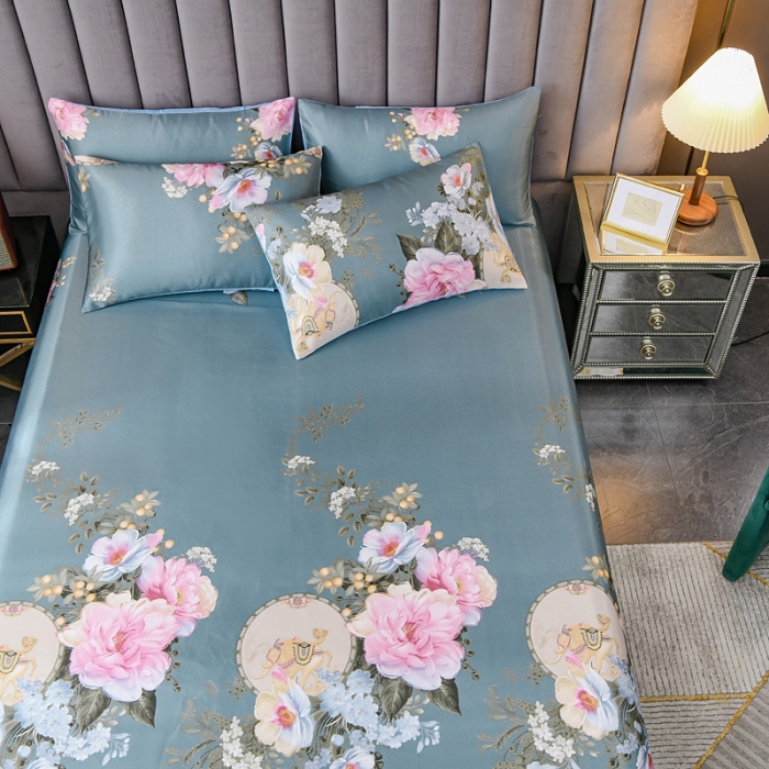 91家纺网 家纺一手货源 找家纺 （总）迷仙巢2021新款印花冰丝凉席（床单款）