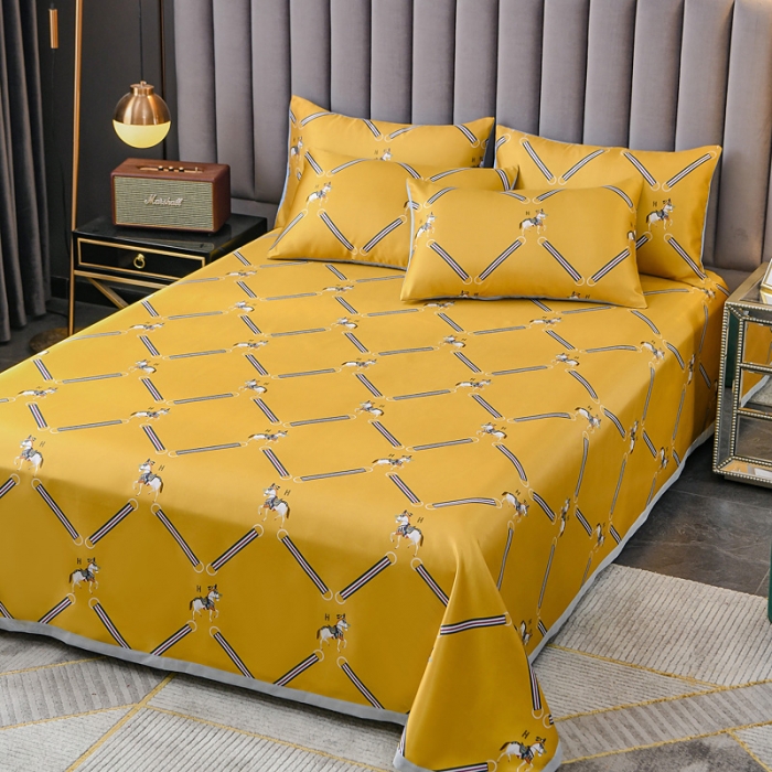 91家纺网 家纺一手货源 找家纺 迷仙巢2021新款印花冰丝凉席（床单款） 策马奔腾