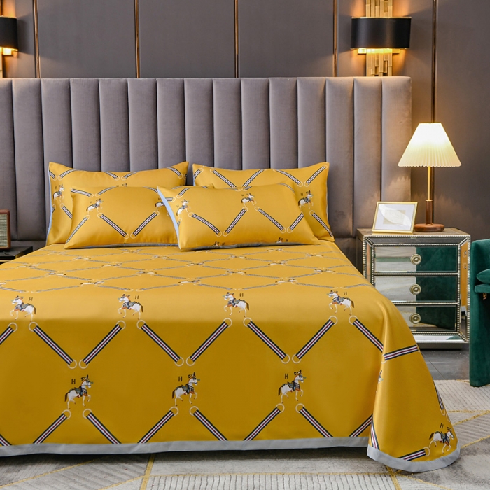 91家纺网 家纺一手货源 找家纺 迷仙巢2021新款印花冰丝凉席（床单款） 策马奔腾