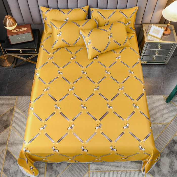 91家纺网 家纺一手货源 找家纺 迷仙巢2021新款印花冰丝凉席（床单款） 策马奔腾