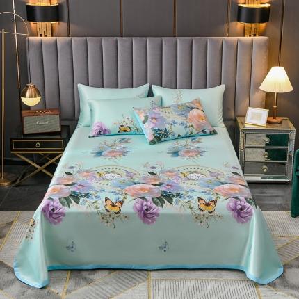 迷仙巢2021新款印花冰丝凉席（床单款） 春色满园绿