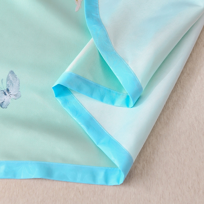 91家纺网 家纺一手货源 找家纺 迷仙巢2021新款印花冰丝凉席（床单款） 春色满园绿