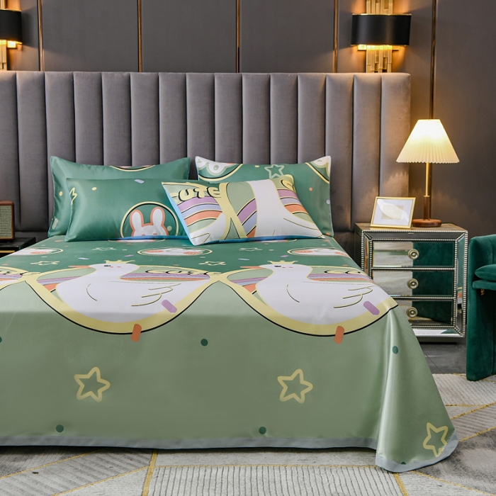 91家纺网 家纺一手货源 找家纺 迷仙巢2021新款印花冰丝凉席（床单款） 动物乐园